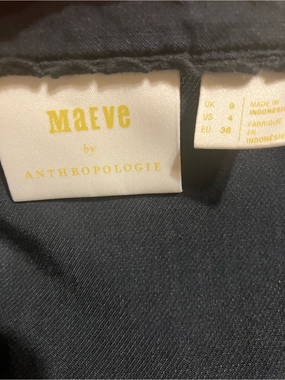 Maeve by Anthropologie Navy Ruched Button Front Peasant Blouse - Size 4 - Picture 5 of 5